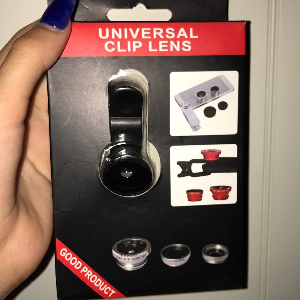 Clip on camera phone lens